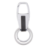Maxbell Alloy Metal Car Double Loop Waist Hanging Keeper Key Ring Steel Color
