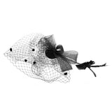 Maxbell Women Mini Top Hat Feather Fancy Dress Burlesque Halloween Costume Black