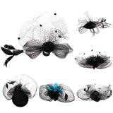 Maxbell Women Mini Top Hat Feather Fancy Dress Burlesque Halloween Costume Accessories