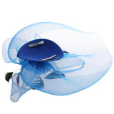 Maxbell Women Mini Top Hat Feather Mesh Fancy Dress Burlesque Halloween Costume Blue