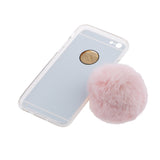 Maxbell Rose Gold Mobile Phone Case Protective Back Cover with Imitation Pink Wool Ball for iPhone 6 / 6S