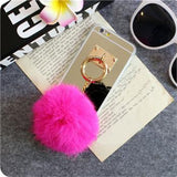 Maxbell Rose Gold Mobile Phone Case Protective Back Cover with Imitation Pink Wool Ball for iPhone 6 / 6S