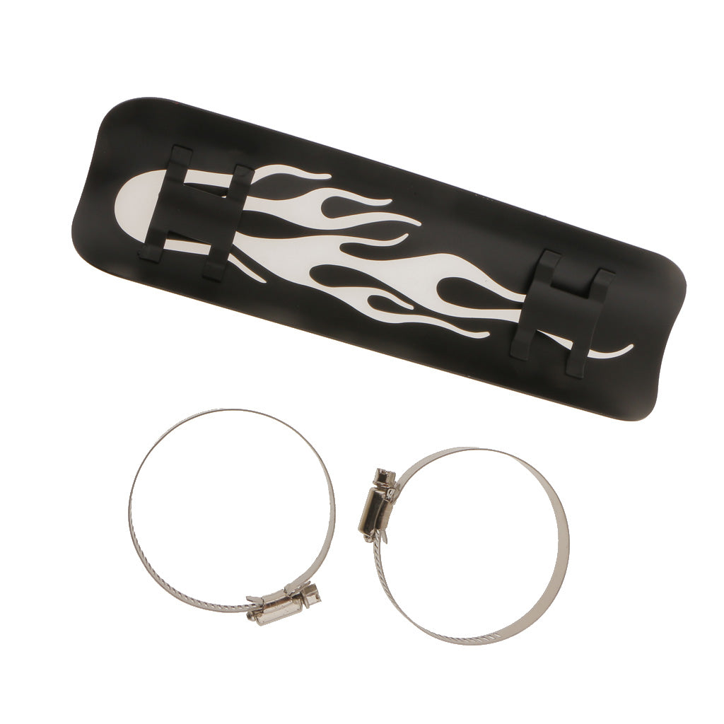 Maxbell Pierced Flame Exhaust Pipe Heat Shield Cover Guard For Harley Cruise Black