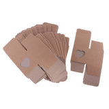 Maxbell 50pcs Vintage Kraft Paper Boxes Sweets Candy Cookies Brown Square Gift Boxes Wedding Party Supplies Love Heart Window
