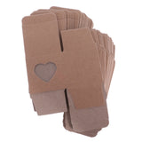Maxbell 50pcs Vintage Kraft Paper Boxes Sweets Candy Cookies Brown Square Gift Boxes Wedding Party Supplies Love Heart Window