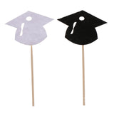 Maxbell 20x Mortarboard Shape Cake Topper Cupcake Dessert Picks Graduation Decor