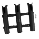 Maxbell Black PP Plastic Triple 3 Rod Boat Fishing Rod Holder Rest Socket Mount Bracket Rack with Mounting Screws Hardware