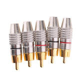 Maxbell 5x RCA Male Plug RCA Phono Male Plug Audio Connector Adapter Terminal