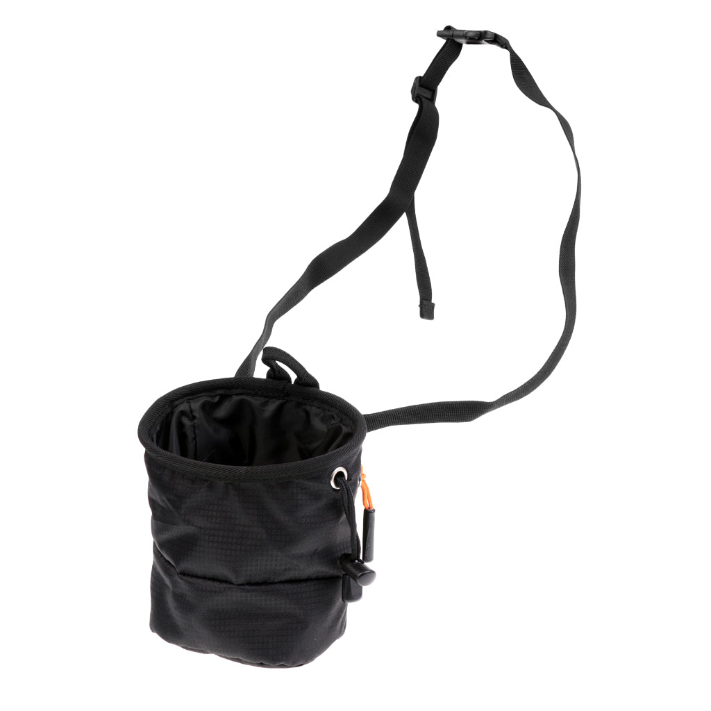 Maxbell Cuboid Rock Climbing Chalk Bag + Zipper Pocket & Quick-clip Waist Belt & Drawstring Closure for Mountaineering Bouldering & Gymnastics Chalk Storage