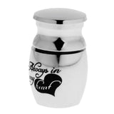 Maxbell Stainless Steel Pets Memorials Ash Hold Always in my Heart Cremation Urn Small Jar Openable