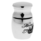 Maxbell Stainless Steel Pets Memorials Ash Hold Always in my Heart Cremation Urn Small Jar Openable