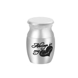 Maxbell Stainless Steel Pets Memorials Ash Hold Always in my Heart Cremation Urn Small Jar Openable