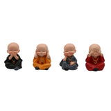 Maxbell 4Pieces Kung fu Monk Figurine Car Interior Ornament Decoration Creative Gift