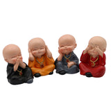 Maxbell 4Pieces Kung fu Monk Figurine Car Interior Ornament Decoration Creative Gift