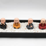 Maxbell 4Pieces Kung fu Monk Figurine Car Interior Ornament Decoration Creative Gift