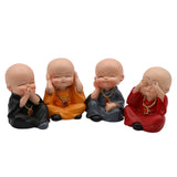 Maxbell 4Pieces Kung fu Monk Figurine Car Interior Ornament Decoration Creative Gift