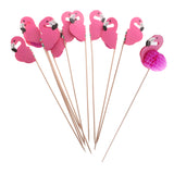 Maxbell 10 Pieces Flamingo Cupcake Picks Cake Toppers Baby Shower Party Decoration