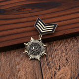 Maxbell Mens Punk Uniform Medal Streampunk Gothic Brooches Badge Brooch Pin