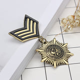 Maxbell Mens Punk Uniform Medal Streampunk Gothic Brooches Badge Brooch Pin