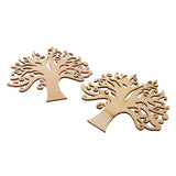 Maxbell 10 Pieces Unpainted Blank Wood Wooden Tree Embellishments for DIY Crafts