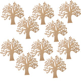 Maxbell 10 Pieces Unpainted Blank Wood Wooden Tree Embellishments for DIY Crafts