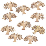 Maxbell 10 Pieces Unpainted Blank Wood Wooden Tree Embellishments for DIY Crafts