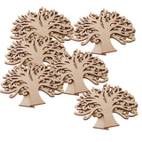 Maxbell 10 Pieces Unpainted Blank Wood Wooden Tree Embellishments for DIY Crafts