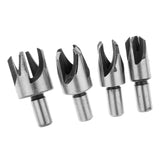 Maxbell 4 Pieces Carpentry Wood Plug Hole Cutter Claw Drill Bit Sets Tool 6/8/10/13mm