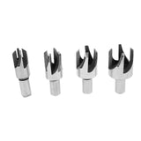 Maxbell 4 Pieces Carpentry Wood Plug Hole Cutter Claw Drill Bit Sets Tool 6/8/10/13mm