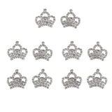 Maxbell 10 Silver Rhinestone Crown Bling Kits Craft Embellishments Scrapbook Buttons