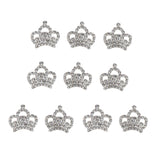 Maxbell 10 Silver Rhinestone Crown Bling Kits Craft Embellishments Scrapbook Buttons