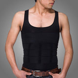 Maxbell Men Nylon Breathable Elastic Compression Vest Fat Buner Calorie Off Shaper Shirt Corset XXL Black