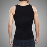 Maxbell Men Nylon Breathable Elastic Compression Vest Fat Buner Calorie Off Shaper Shirt Corset XXL Black