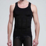 Maxbell Men Nylon Breathable Elastic Compression Vest Fat Buner Calorie Off Shaper Shirt Corset XXL Black