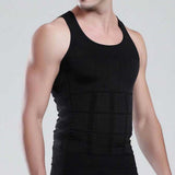 Maxbell Men Nylon Breathable Elastic Compression Vest Fat Buner Calorie Off Shaper Shirt Corset XXL Black