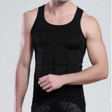 Maxbell Men Nylon Breathable Elastic Compression Vest Fat Buner Calorie Off Shaper Shirt Corset XXL Black