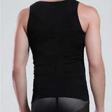 Maxbell Men Nylon Breathable Elastic Compression Vest Fat Buner Calorie Off Shaper Shirt Corset XXL Black