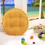 Maxbell Round Comfortable Breathable Super Soft Cotton Filling Corduroy Seat Cushion Outdoor Dining Picnic Accessory Yellow