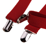 Maxbell Clip-on Braces Elastic Y-back Suspender 37x1 inch - Red