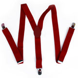 Maxbell Clip-on Braces Elastic Y-back Suspender 37x1 inch - Red