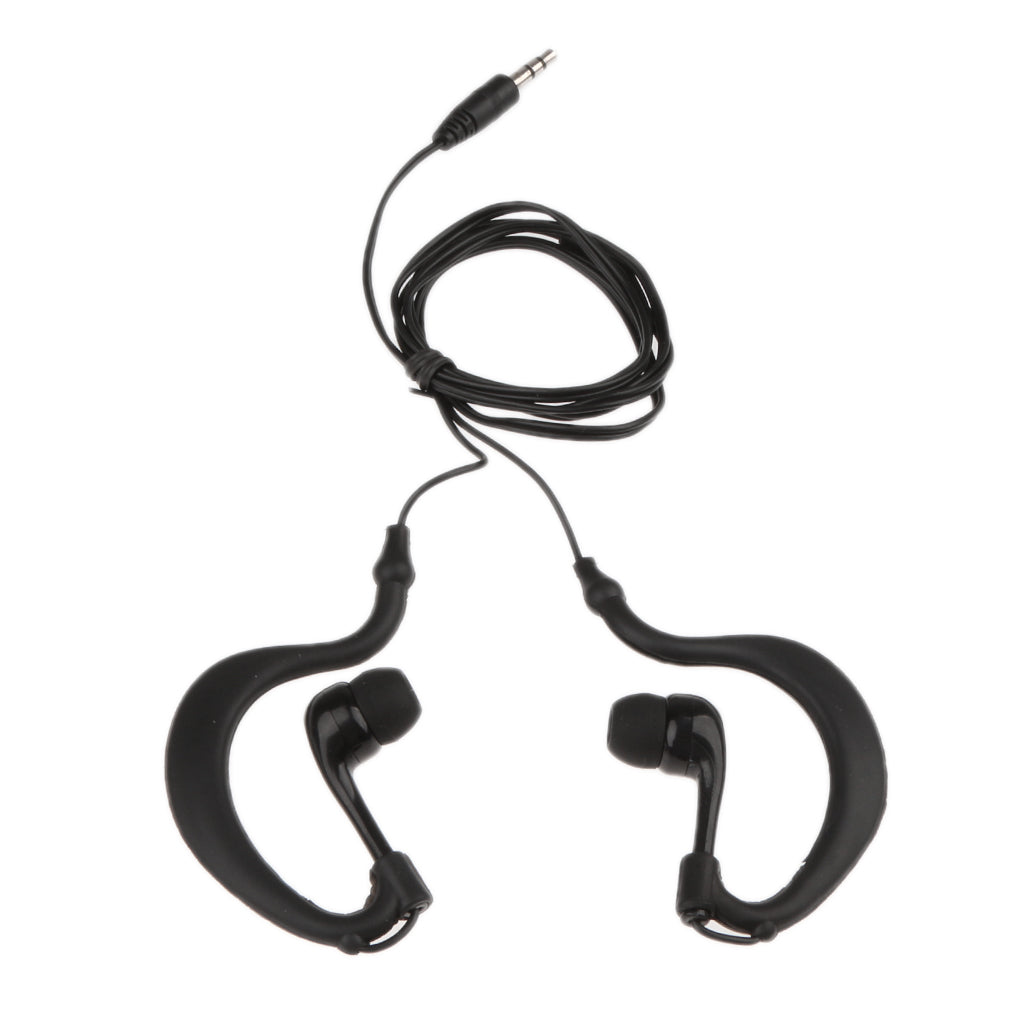 Maxbell 3.5mm Earhook Waterproof Sports/Running/Outdoors Headset Headphones in-ear Earphones Earbuds for iPhone Samsung iPod MP3 MP4, and other 3.5mm Jack Devices Black