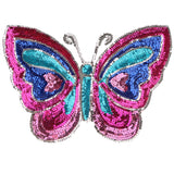 Maxbell Butterfly Shape Sequins Patch Embroidery Applique Sewing Fabric Embellishment Decoration 39cm