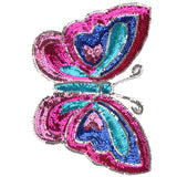 Maxbell Butterfly Shape Sequins Patch Embroidery Applique Sewing Fabric Embellishment Decoration 39cm