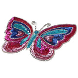 Maxbell Butterfly Shape Sequins Patch Embroidery Applique Sewing Fabric Embellishment Decoration 39cm