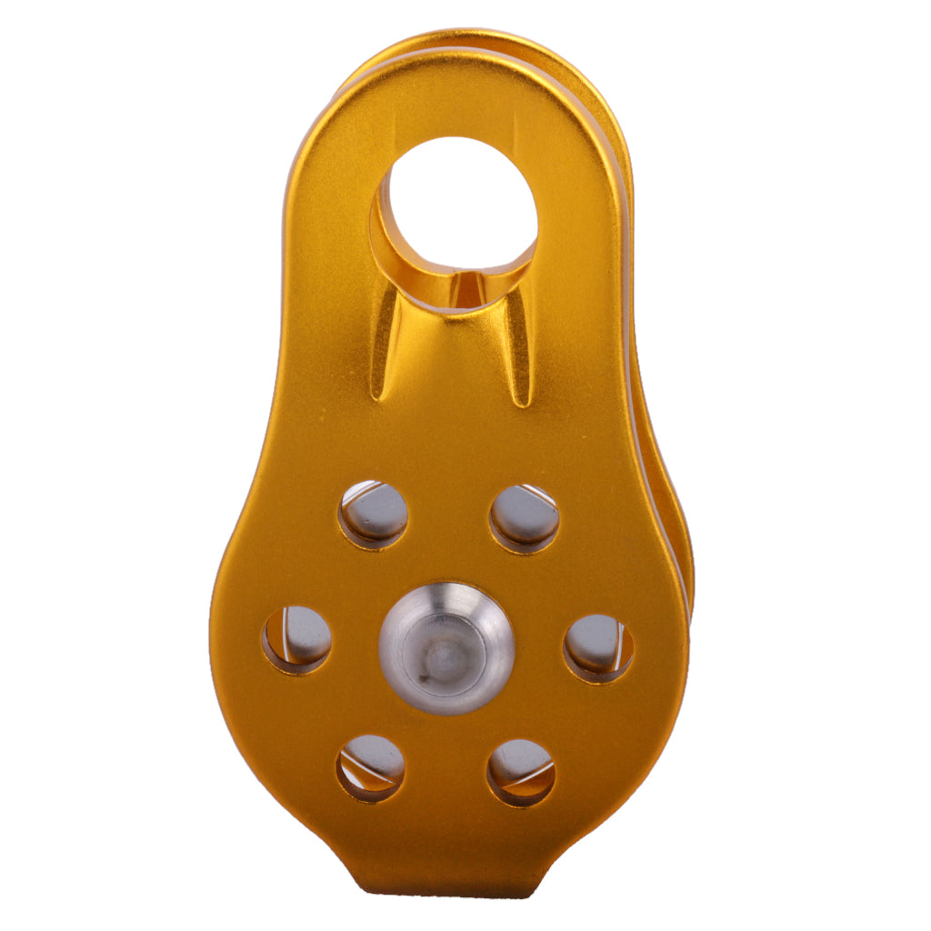 Maxbell 20KN Rock Climbing Arborist Tree Climb Rope Fixed Type Pulley Gold