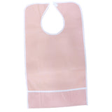 Maxbell Adjustable Large PVC Bib Cloth Protect Apron with Bottom Pockets for Eldery Patient Disability