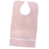 Maxbell Adjustable Large PVC Bib Cloth Protect Apron with Bottom Pockets for Eldery Patient Disability