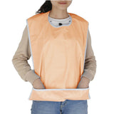 Maxbell Adjustable Large PVC Bib Cloth Protect Apron with Bottom Pockets for Eldery Patient Disability