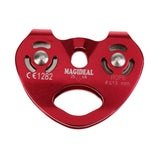 Maxbell 25KN Outdoor Rock Climbing Rescue Dual Pulley Aluminum Magnesium Alloy Climbing Gear Hammock Hanging Device