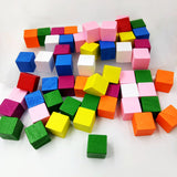 Maxbell 50 Pieces Assorted Color Wooden Blocks Embellishments for Crafts 15mm